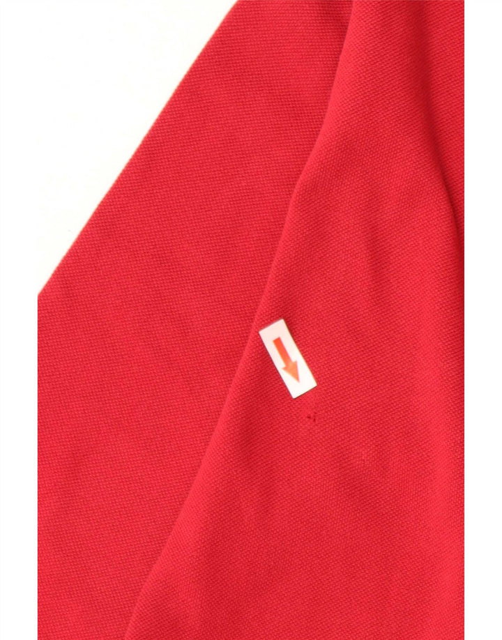 Kappa Polo à manches longues pour homme en coton rouge Large