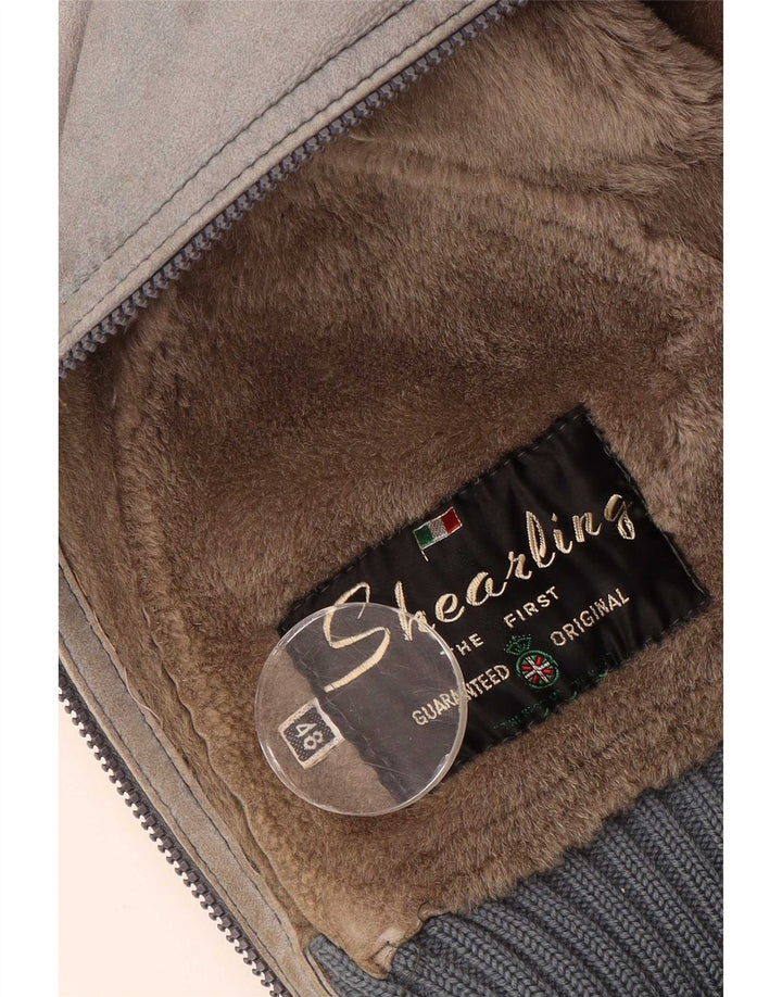 VINTAGE Veste Shearling Homme IT 48 Shearling Gris Moyen
