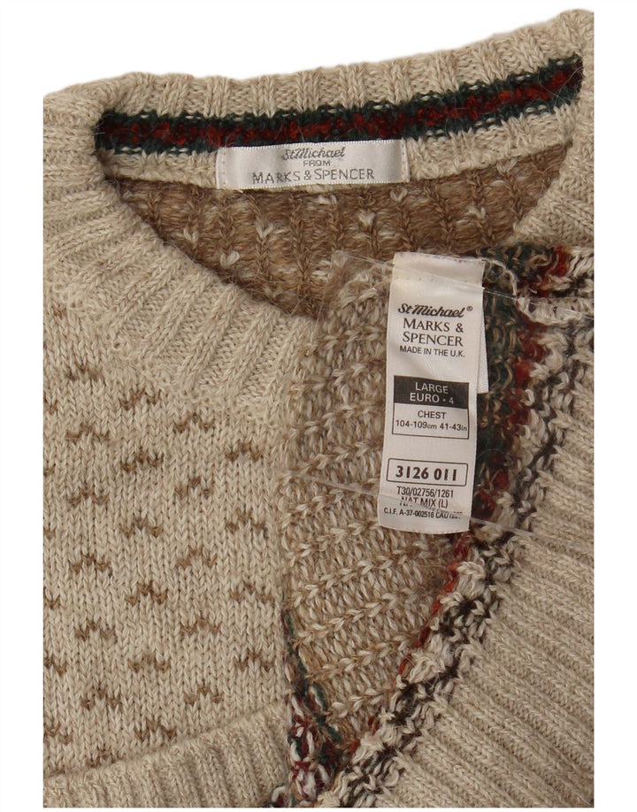 Marks & Spencer Pull à col rond St. Michael pour homme Beige Taille L