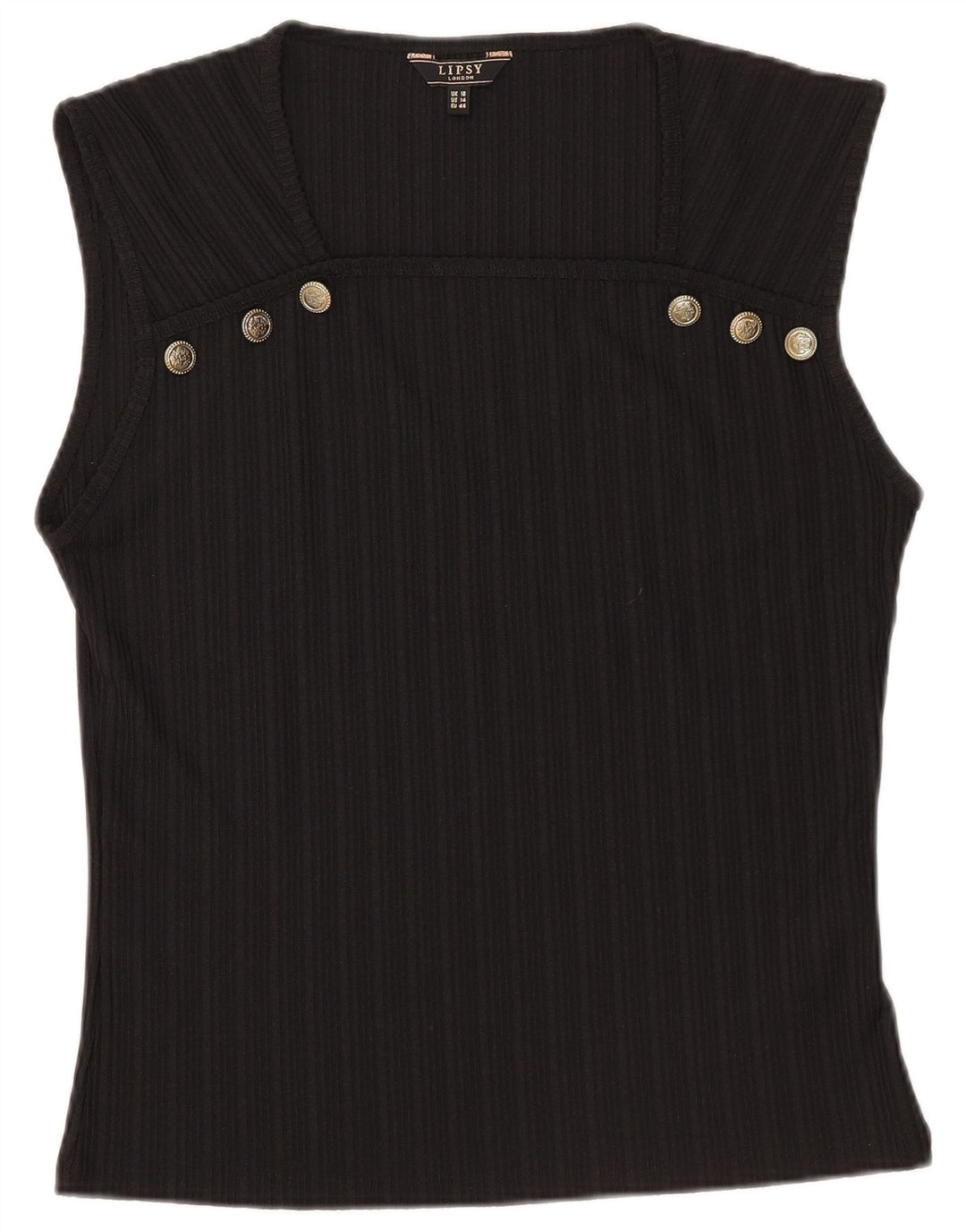 Lipsy Femme Blouse Sans Manches Top UK 18 XL Noir Polyester