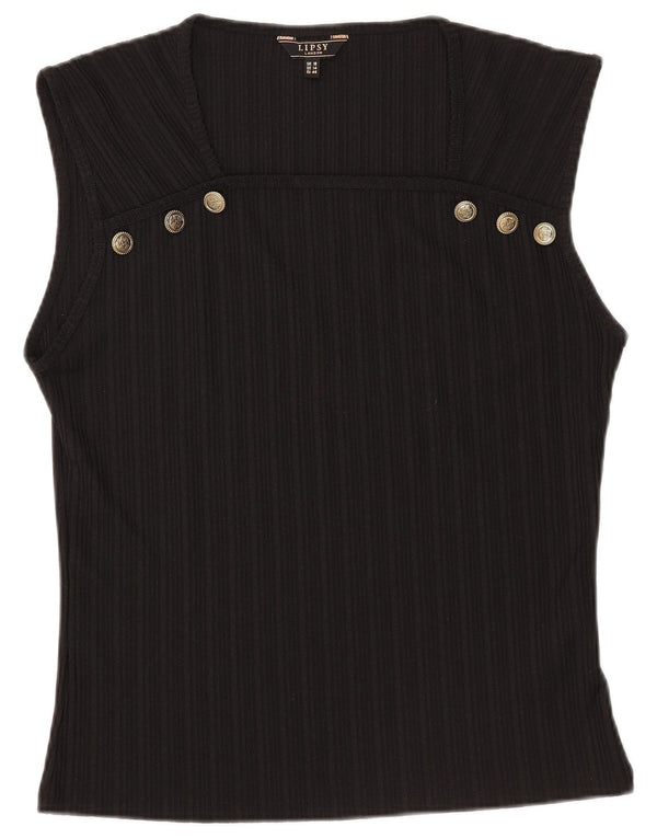 Lipsy Femme Blouse Sans Manches Top UK 18 XL Noir Polyester