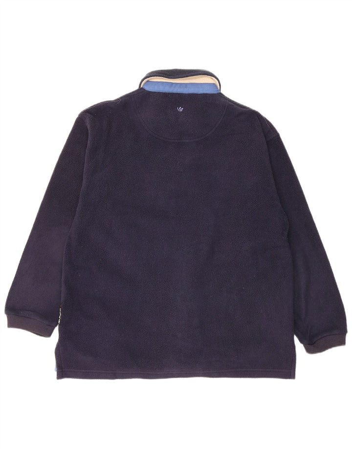 FAT FACE Pull Polartec Coupe Ample à Col Polo Homme Bleu Marine XS