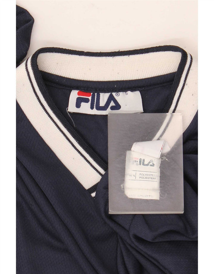 Fila T-Shirt Homme Haut Petit Bleu Marine Colorblock Polyester