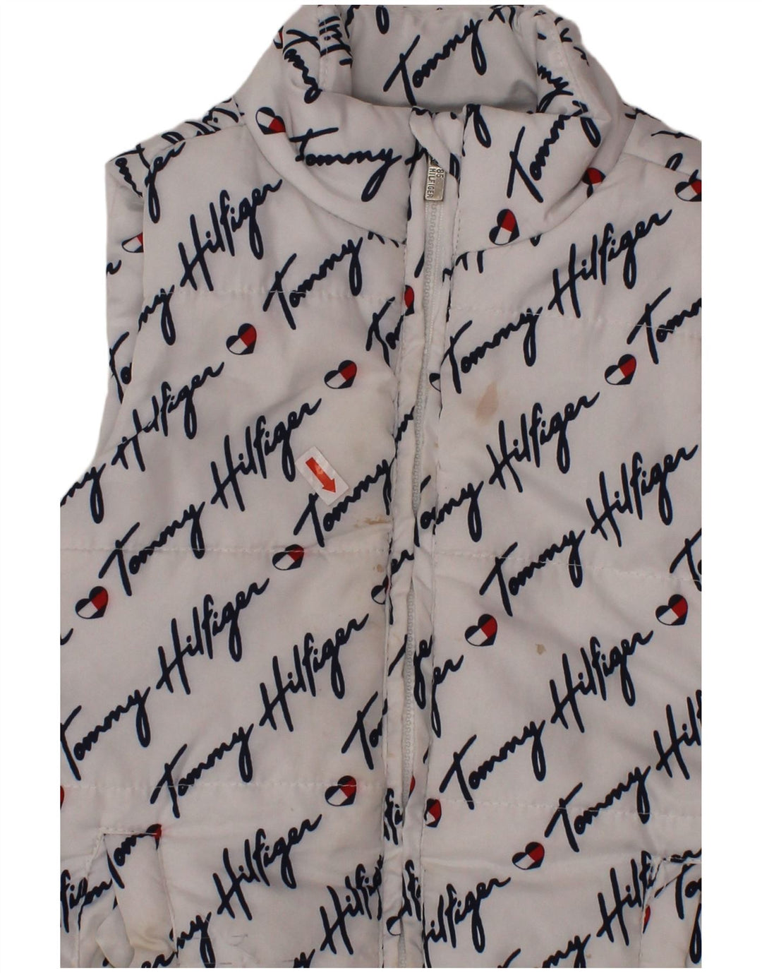 TOMMY HILFIGER Gilet matelassé graphique pour fille 3-4 ans Blanc Polyester