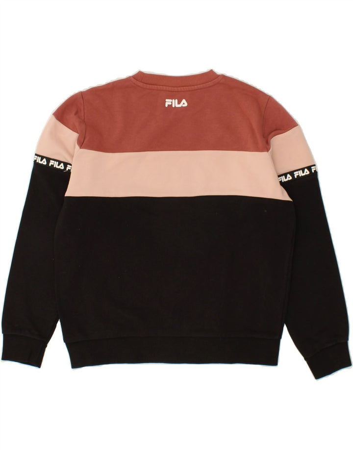 FILA Womens Graphic Sweatshirt Jumper UK 14 Medium Multicoloured Vintage Fila and Second-Hand Fila from Messina Hembry 