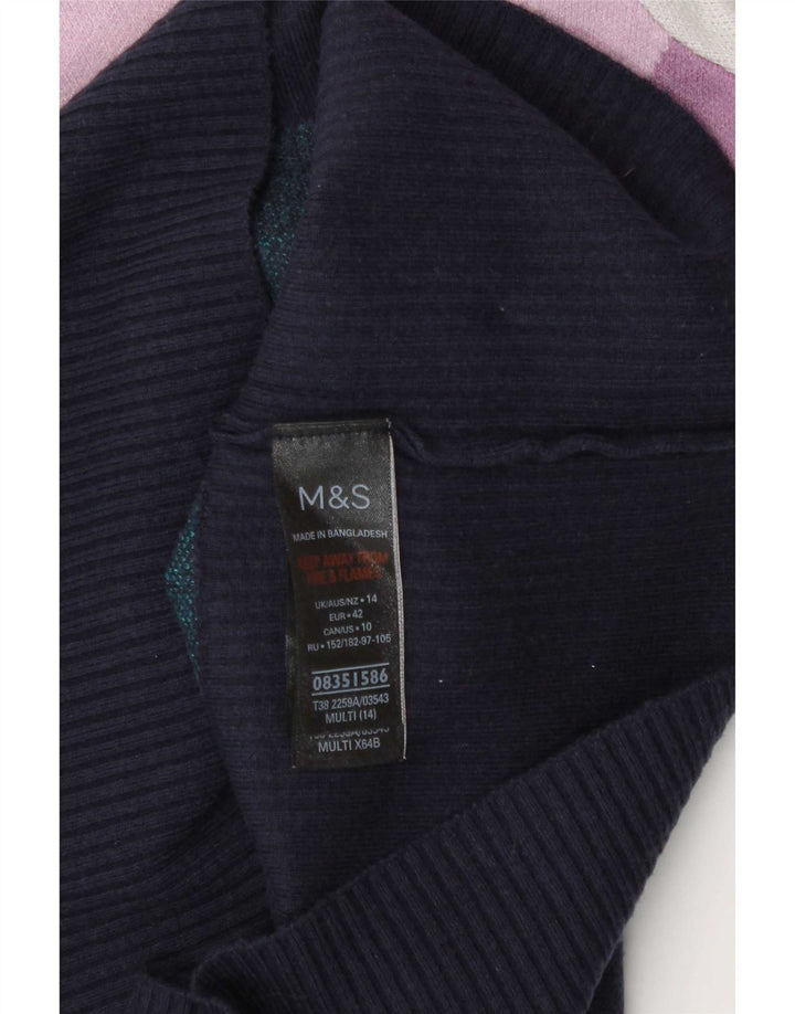 Marks & Spencer Pull col roulé pour femme UK 14 Large Multicolore