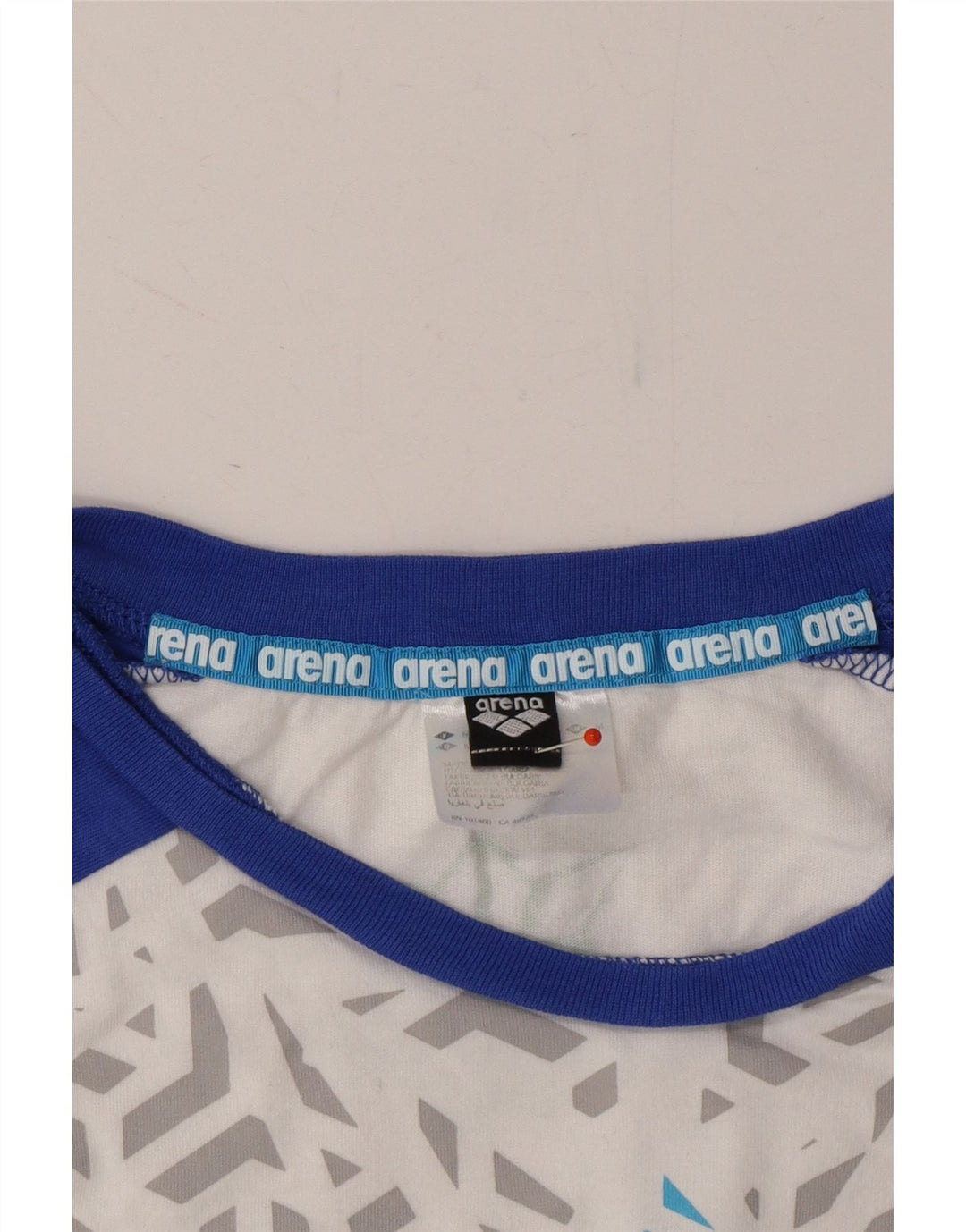 ARENA Mens Graphic T-Shirt Top Medium White Colourblock Cotton