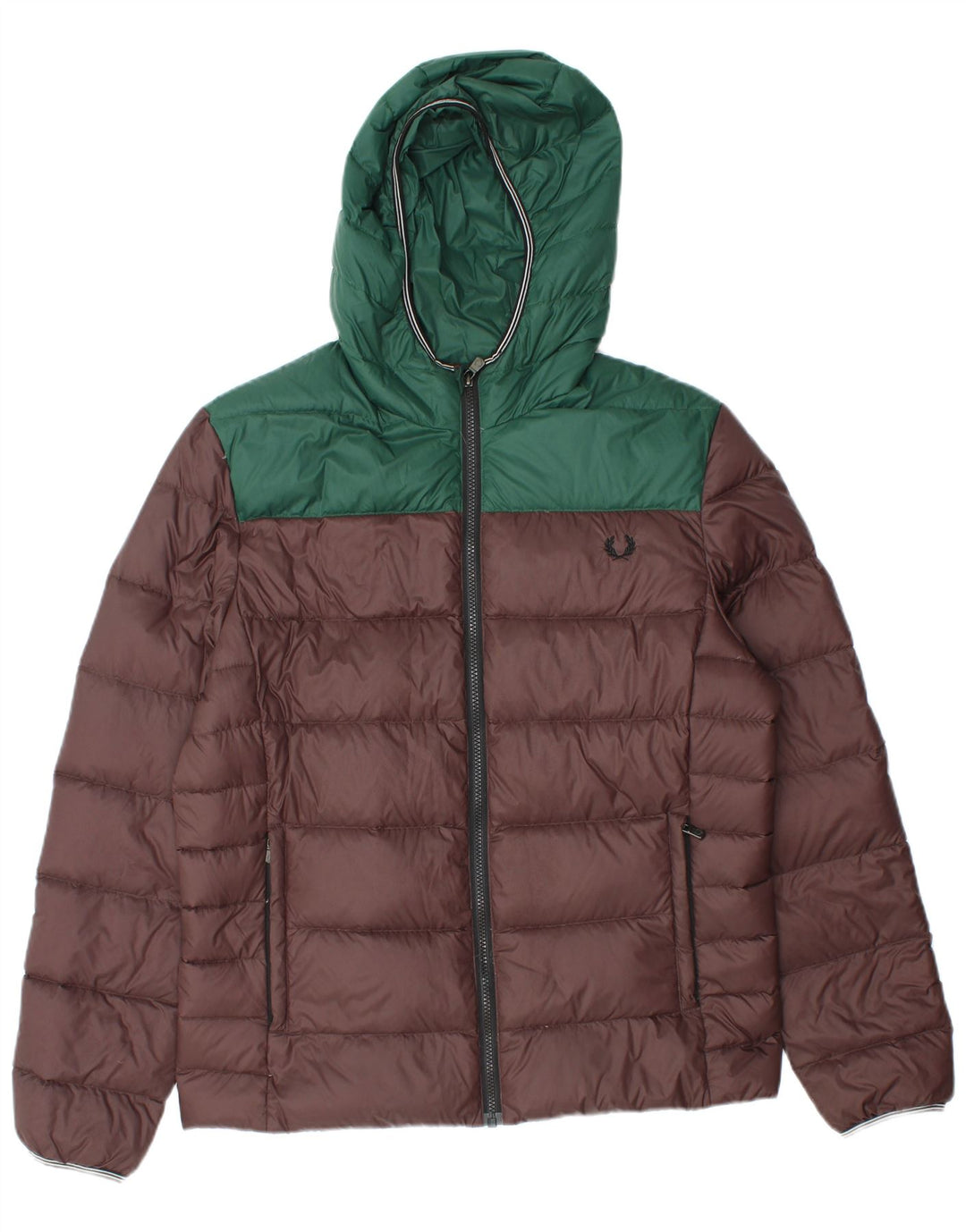 Fred Perry Veste matelassée à capuche pour homme UK 38 Nylon color block marron moyen