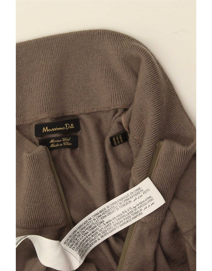 Massimo Dutti Pull col zippé pour homme en laine marron 2XL