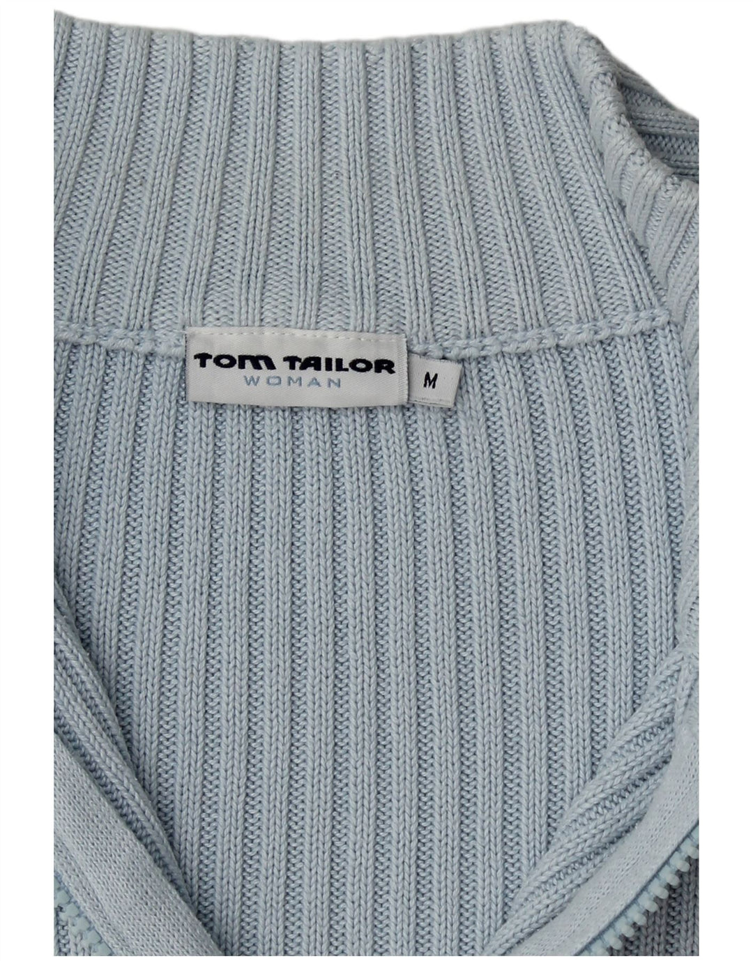 TOM TAILOR Pull Cardigan Court Femme UK 12 Bleu Moyen
