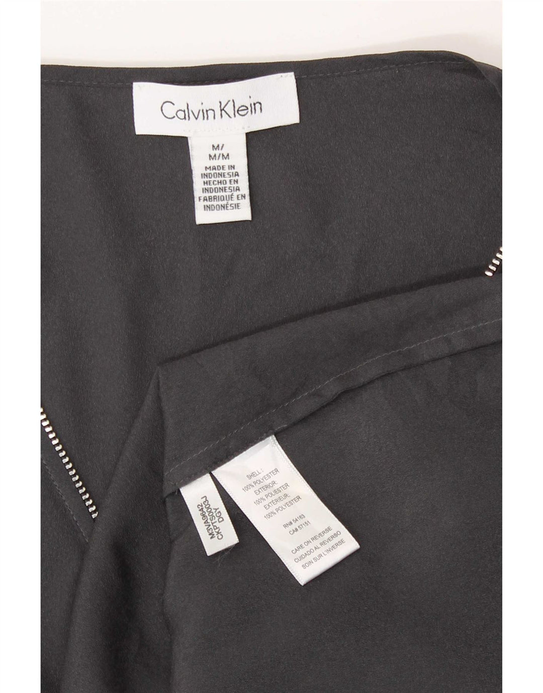 Calvin Klein Chemisier à manches longues pour femme UK 44 Gris moyen Polyester