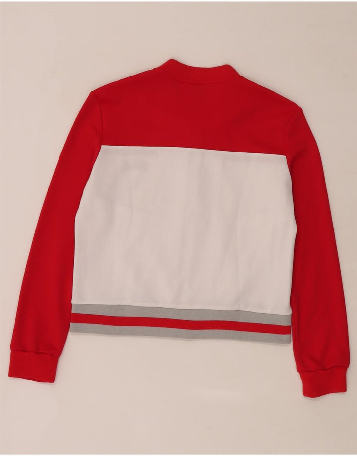 Fila Veste de survêtement courte pour femme UK 10 Small Rouge Colourblock Polyester