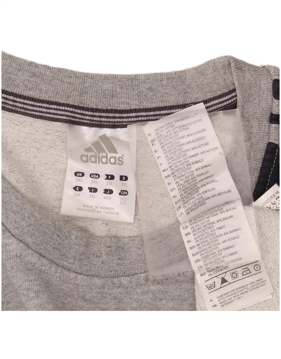 ADIDAS Sweat-shirt pour homme en coton color block gris 2XL