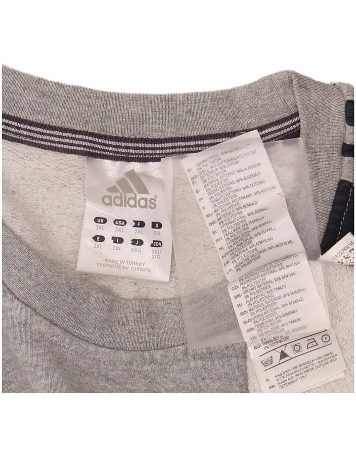 ADIDAS Sweat-shirt pour homme en coton color block gris 2XL