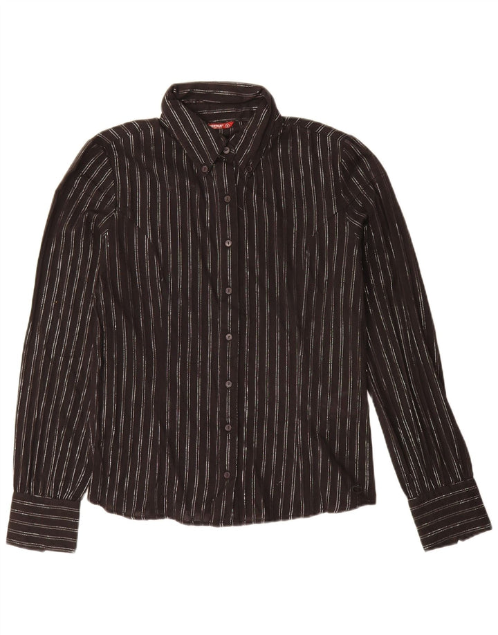 Carrera Chemise Femme UK 14 Coton Rayé Noir Moyen