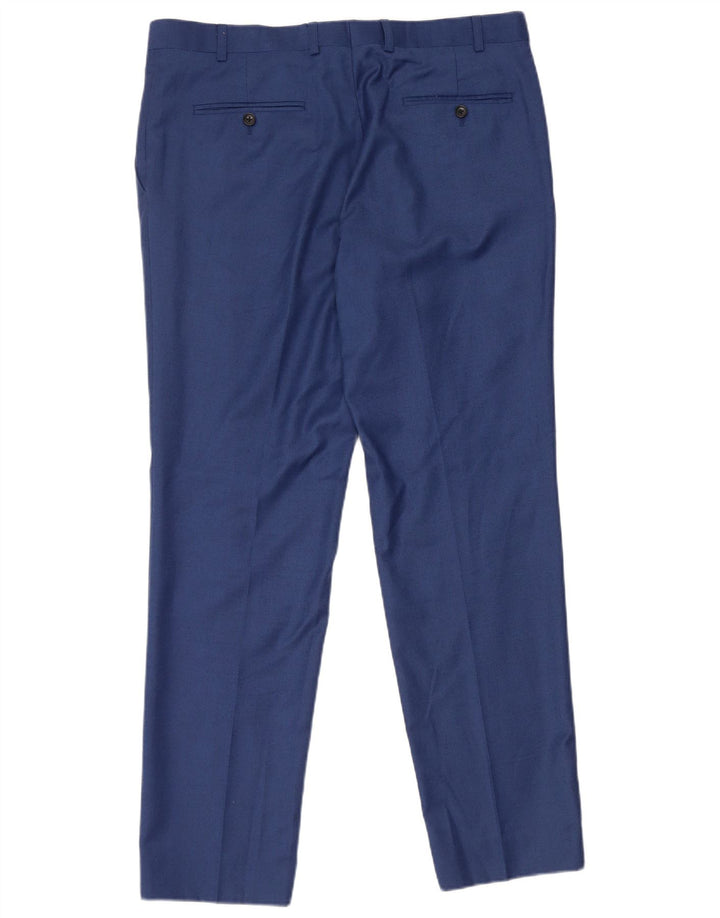 French Connection Pantalon de Costume Droit Homme W36 L31 Bleu Laine