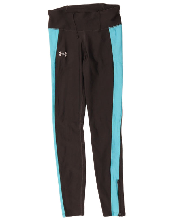 Under Armour Legging Heat Gear pour femme UK 8 Small Noir Colourblock