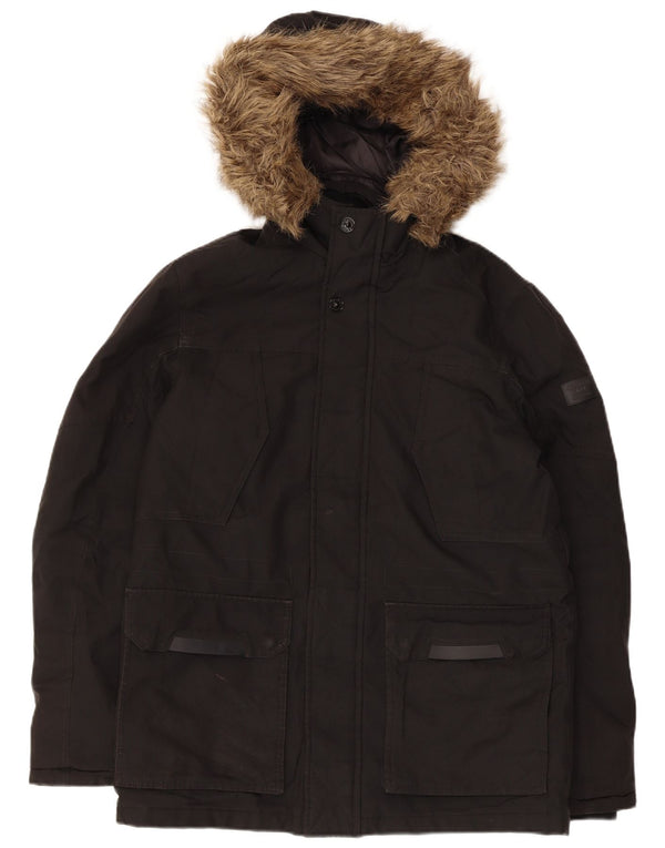 Jack & Jones Veste matelassée à capuche pour homme UK 36 Small Noir Polyester