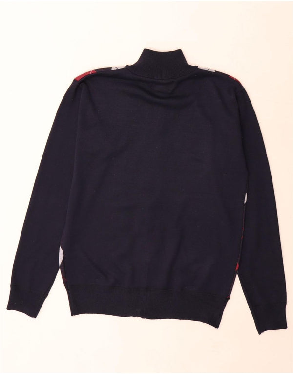Pierre Cardin Pull Cardigan Homme Petit Bleu Marine Argyle/Diamant