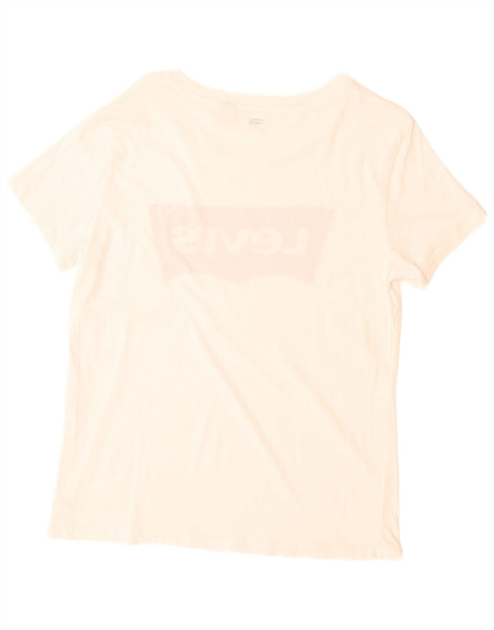 Levi's T-Shirt Graphique Femme UK 14 Blanc Moyen