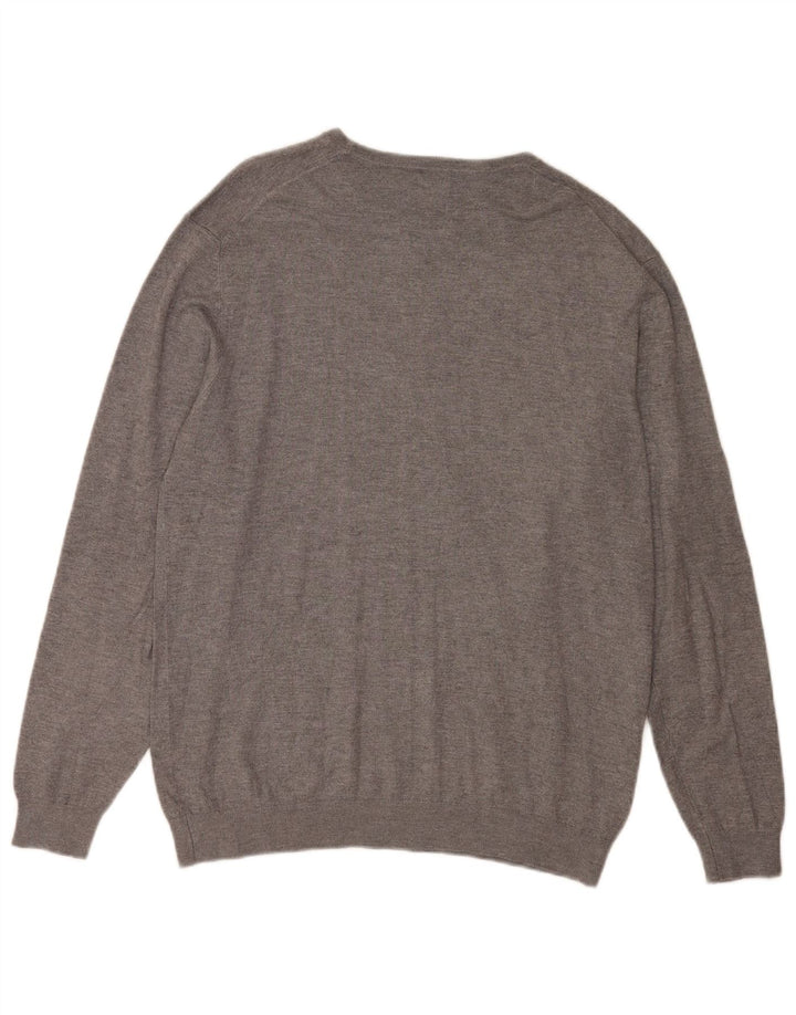 Zara Pull à col rond pour homme Large Gris Viscose