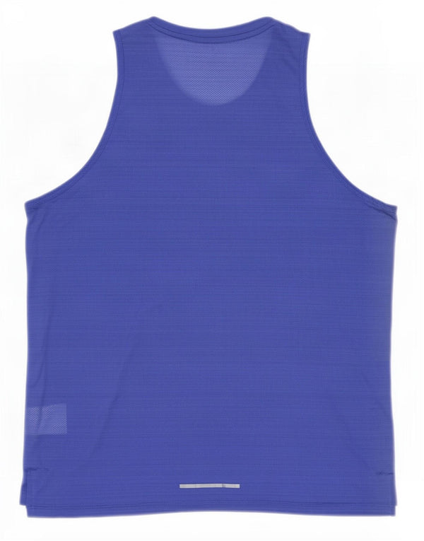 Nike Hommes Dri Fit Débardeur Large Bleu Rayures Polyester