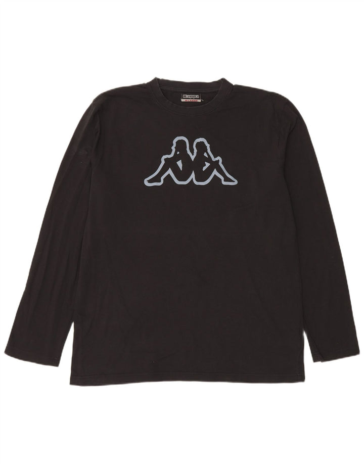 Kappa Haut Graphique Homme Manches Longues XL Noir Coton