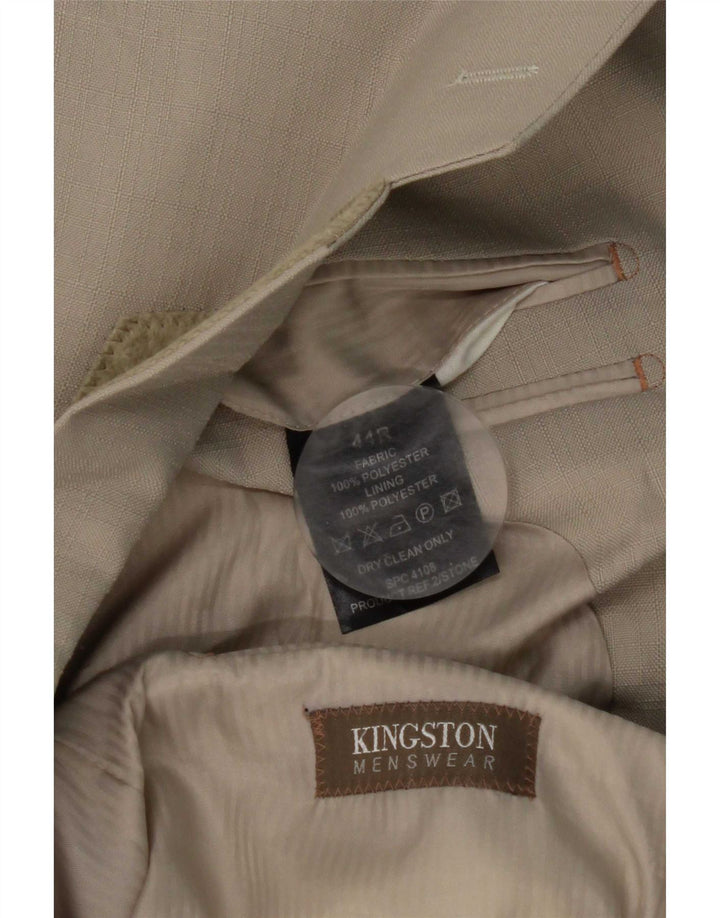 Vintage Homme 2 Bouton Blazer Veste UK 44 2XL Gris Polyester