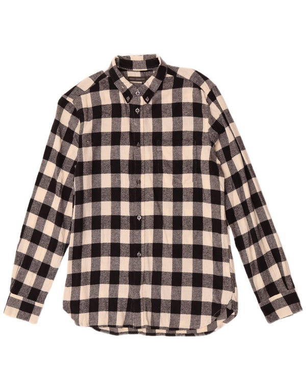 French Connection Chemise en Flanelle Homme Noir Moyen à Carreaux en Coton