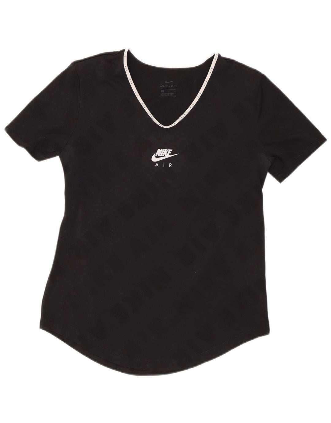 NIKE T-shirt graphique Dri Fit pour femme UK 10 Small Noir Polyester