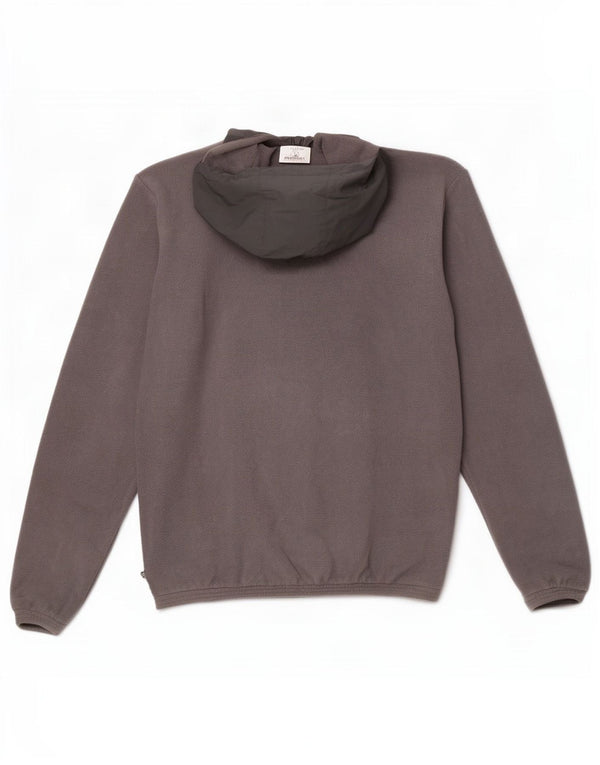 Adidas Pull à capuche en polaire avec col zippé pour homme XS Gris Colorblock Polyester