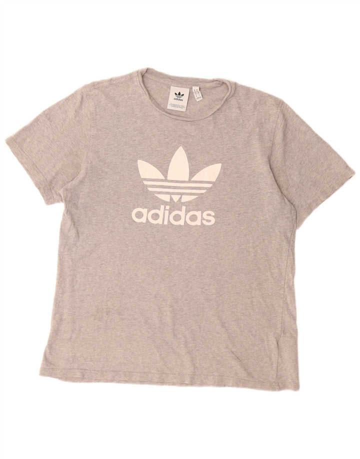 ADIDAS T-Shirt Graphique Homme Gris Moyen Coton