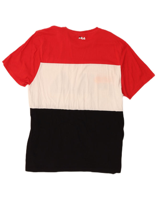 Fila Homme Graphic T-Shirt Top XL Multicolore Colourblock Coton