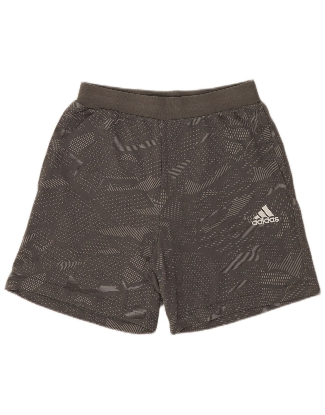 Adidas Short de Sport Homme Gris Moyen Coton Géométrique