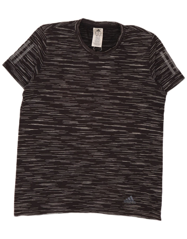 ADIDAS T-shirt homme en coton à fines rayures noir moyen