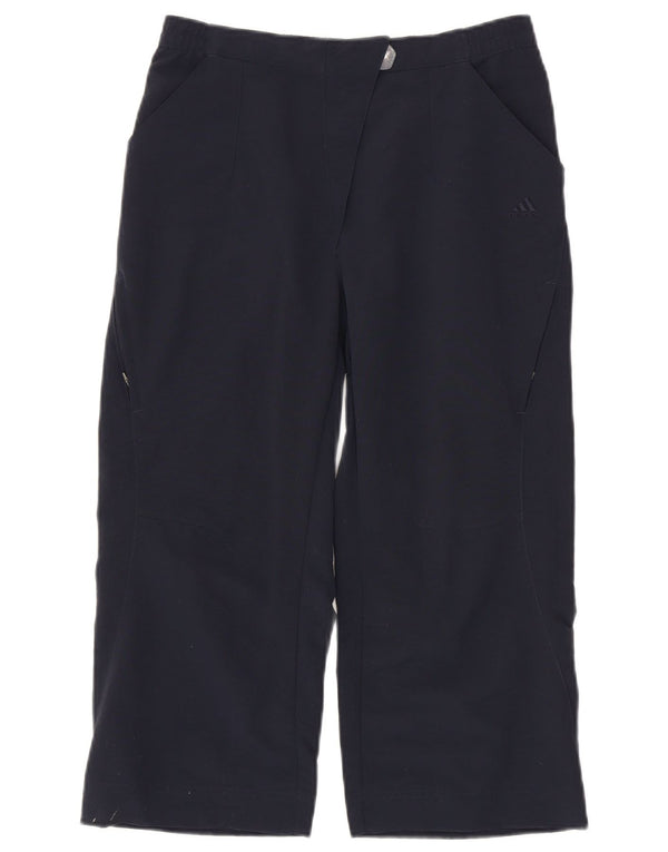 Adidas Pantalon cargo Capri à jambe large pour femme UK 8 Small W28 L20 Bleu marine