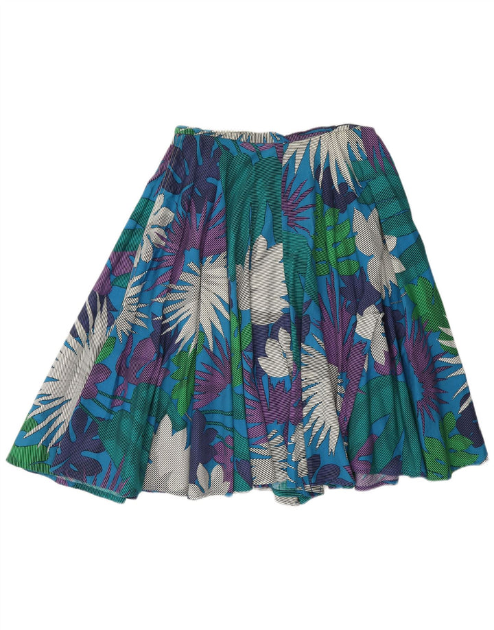 vintage Femmes Cullotes Casual Shorts W30 Bleu Moyen Floral