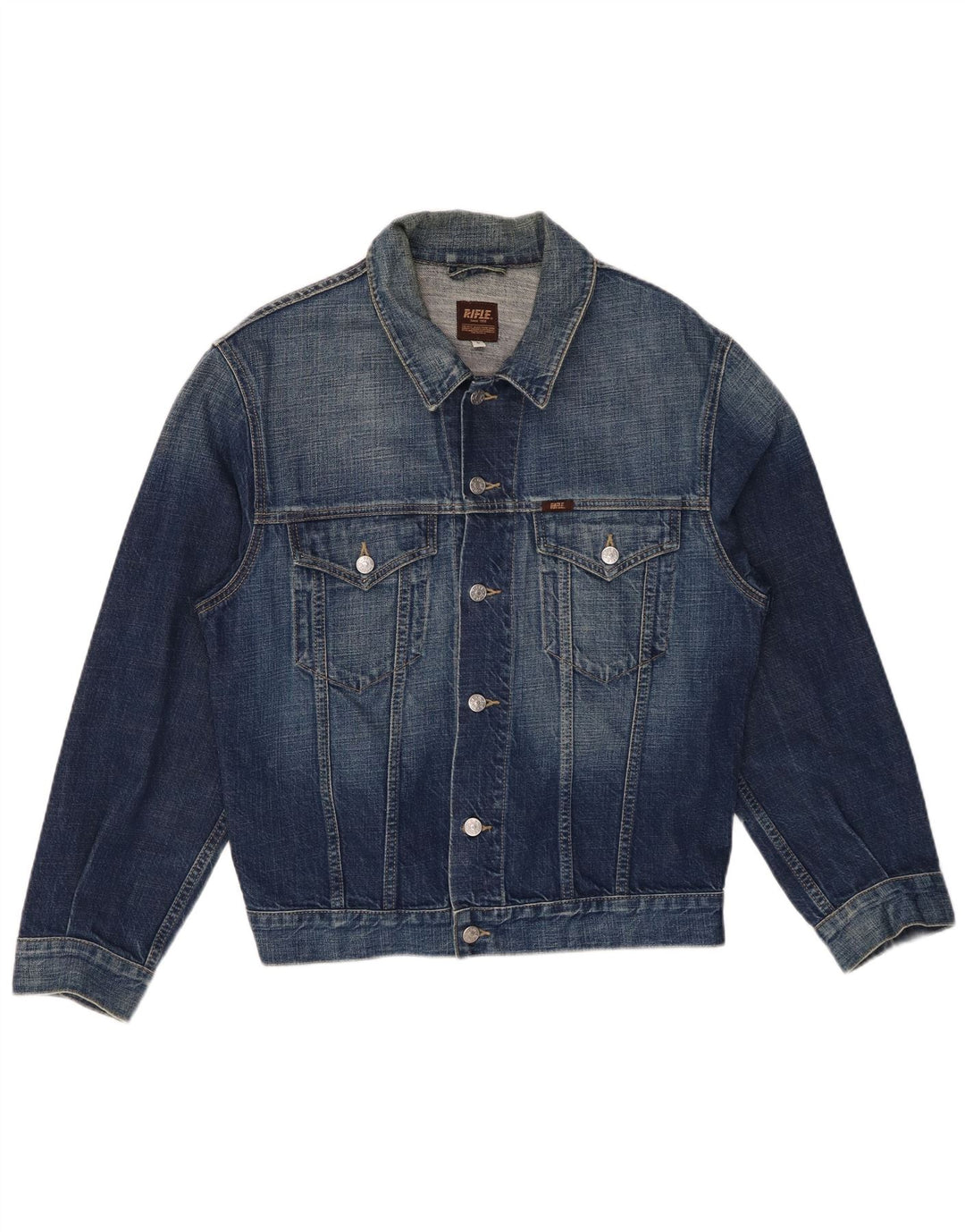 RIFLE Veste en jean pour femme UK 16 Grand coton bleu