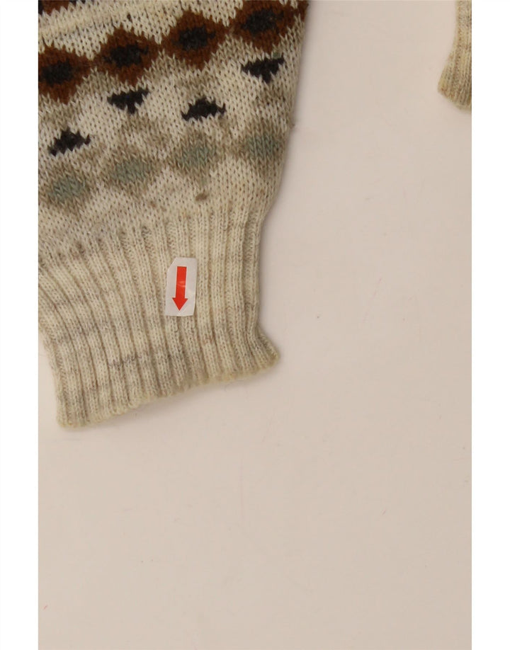 vintage Mens Crew Neck Jumper Pull Moyen Multicolore Géométrique