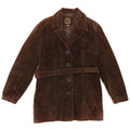 veste en daim femme vintage UK 14 cuir brun moyen