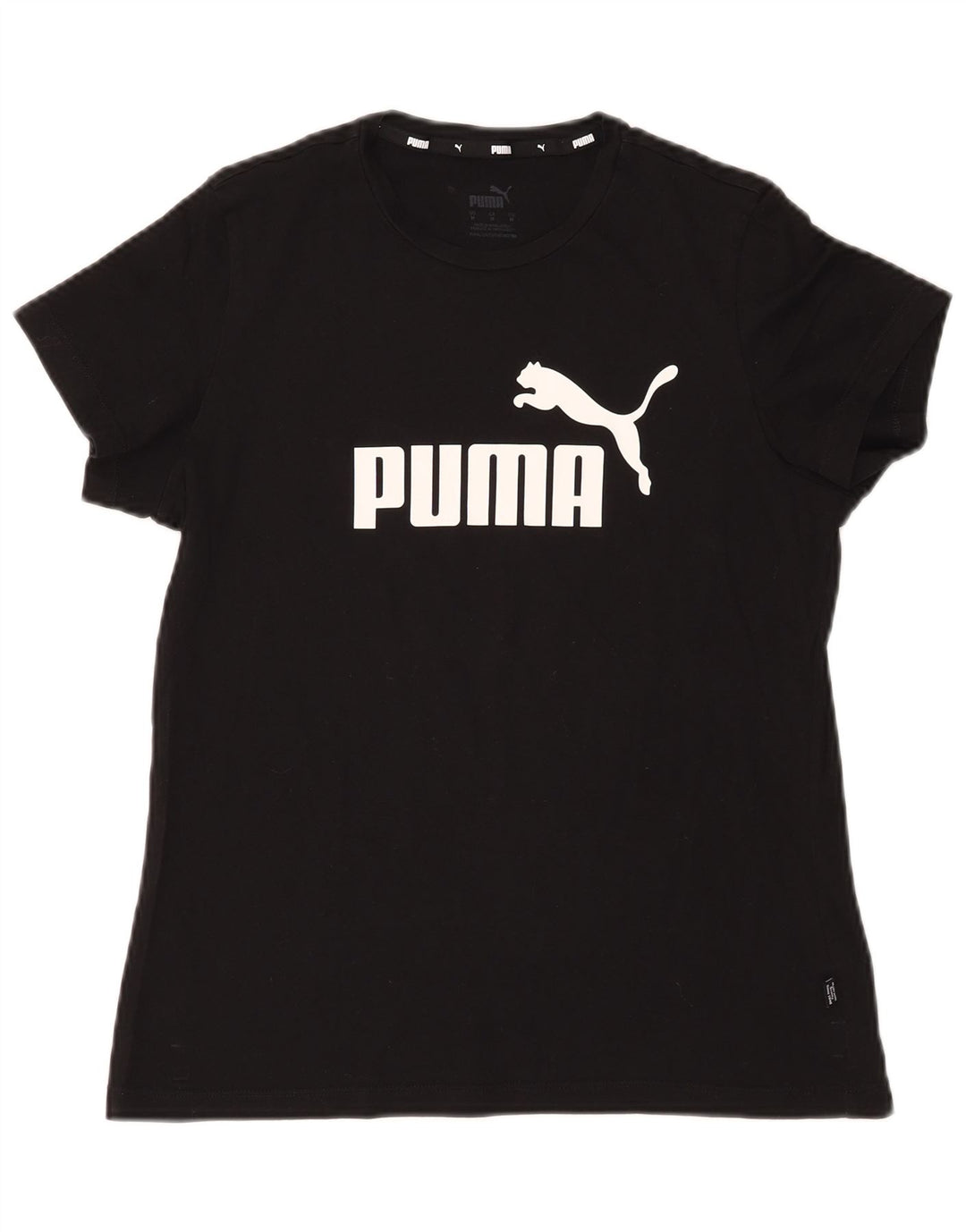 Puma T-shirt graphique pour femme UK 14 Noir moyen