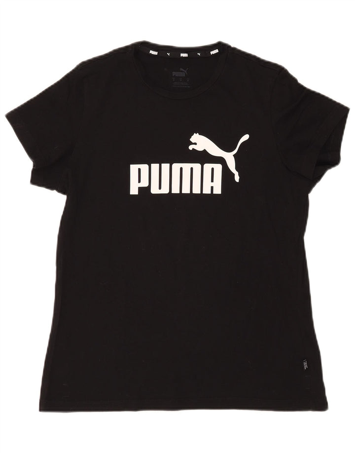 Puma T-shirt graphique pour femme UK 14 Noir moyen
