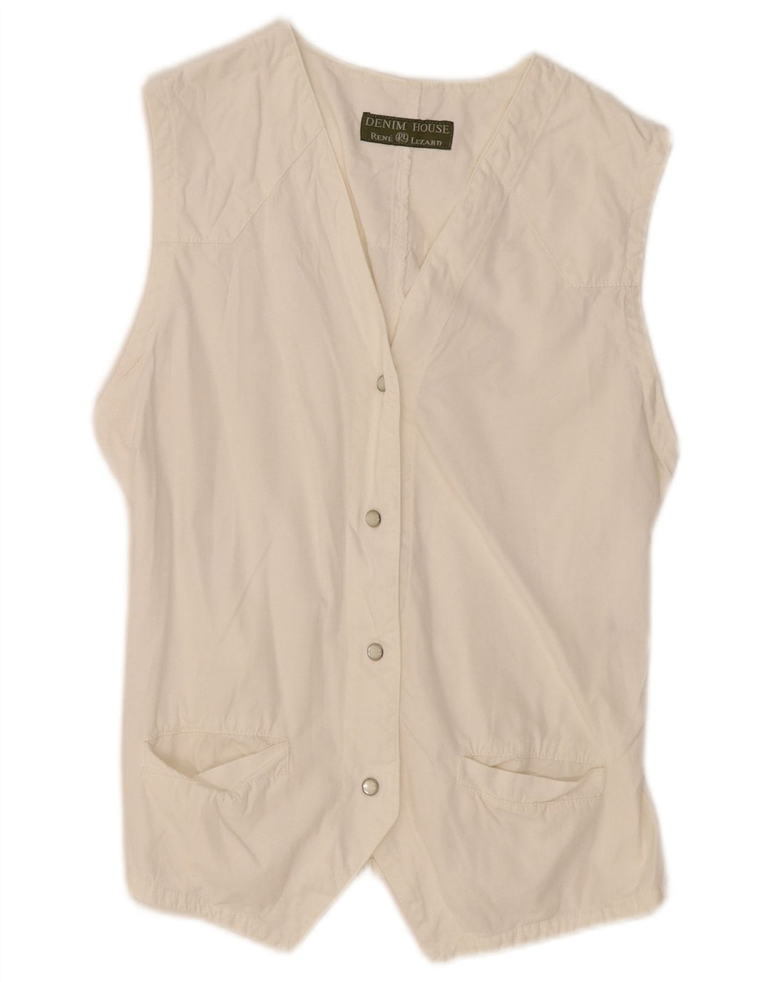 RENÉ LEZARD Gilet Femme UK 12 Moyen Blanc Coton