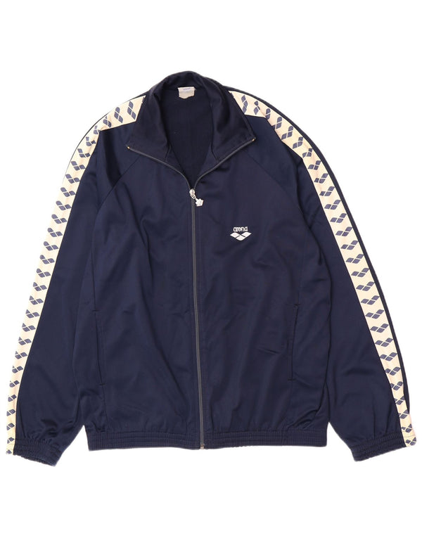 Arena Veste de Survêtement Graphique pour Homme Large Bleu Marine Colourblock