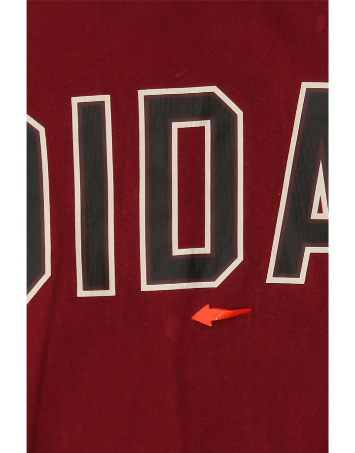 ADIDAS T-shirt graphique pour femme UK Small 10 Bordeaux Colourblock