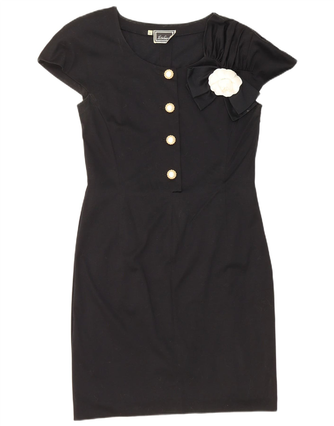 Luisa Spagnoli Femme Robe Fourreau IT 44 Coton Noir Moyen