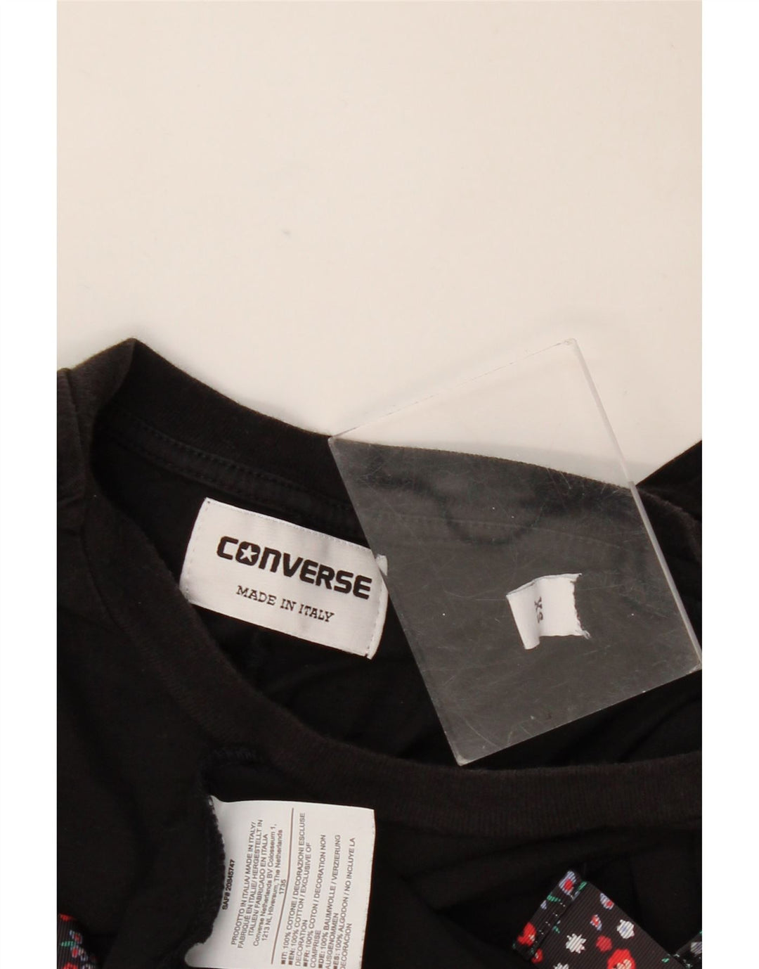 Converse T-Shirt Graphique Top XS Noir Coton Homme
