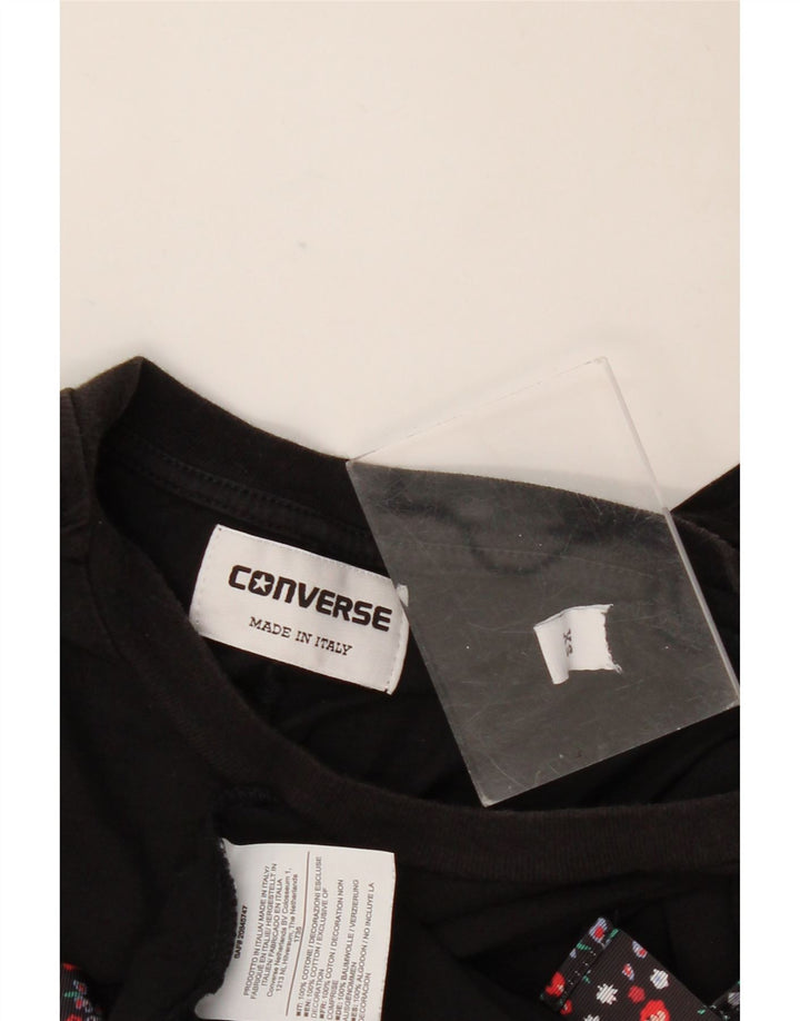 Converse T-Shirt Graphique Top XS Noir Coton Homme