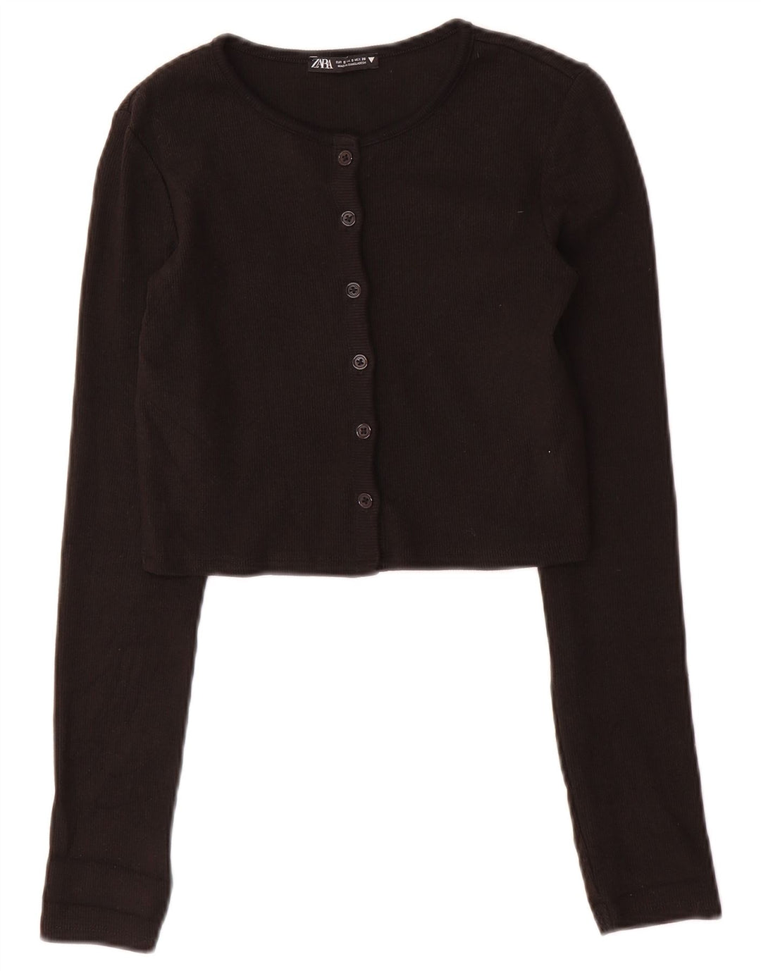 Zara Womens Crop Cardigan Top UK 8 Petit Noir