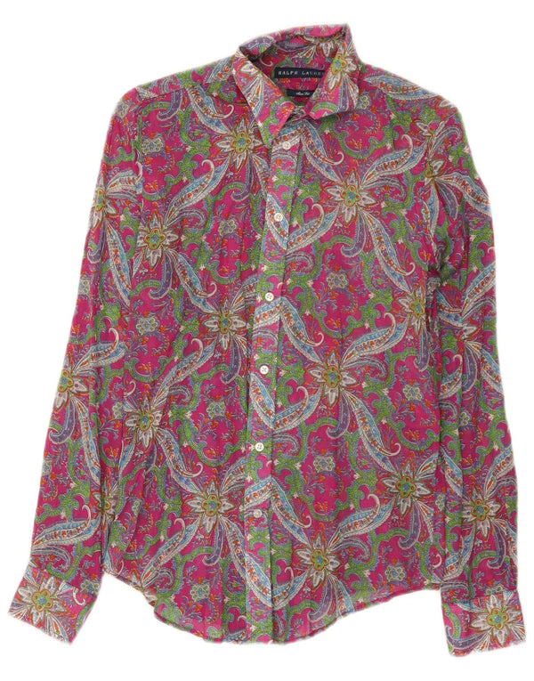 Ralph Lauren Chemise Slim Fit pour femme US 6 en coton cachemire multicolore moyen
